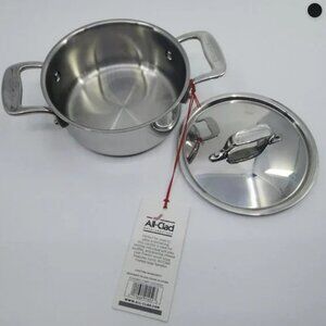 All-Clad Stainless Steel 1/2 Quart Cocotte Saucepan W/ Lid 0.5 Qt New